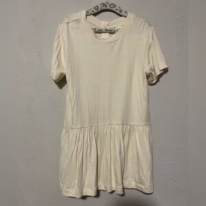 Kate Quinn Cream Short Sleeve Top With Buttons In The Back NWOT